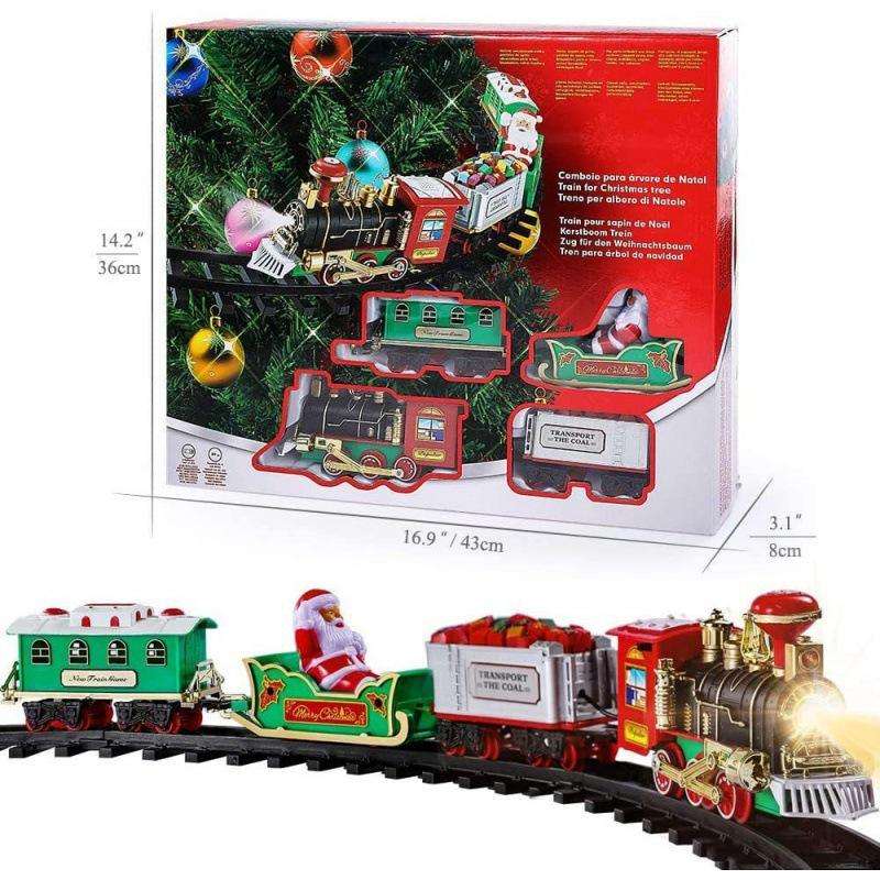 Kids Toys Xmas - Set Trenino Elettrico Natalizio con Luci,