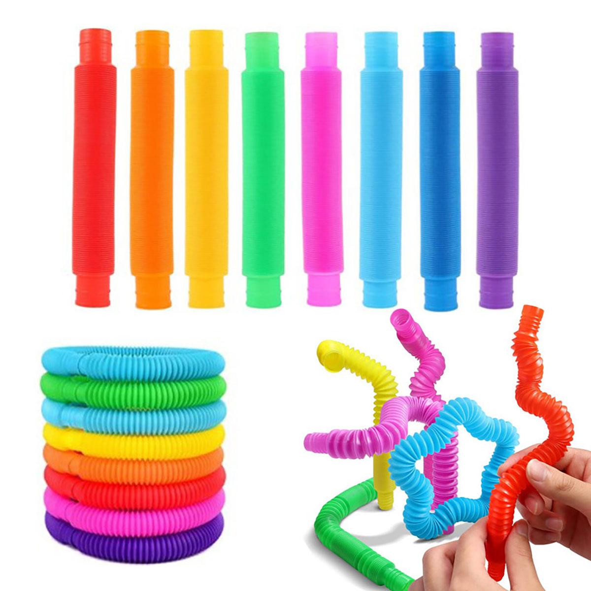 Kids Toys Youtube - 10-30PCS Tubi telescopici colorati Agitarsi Giocattoli